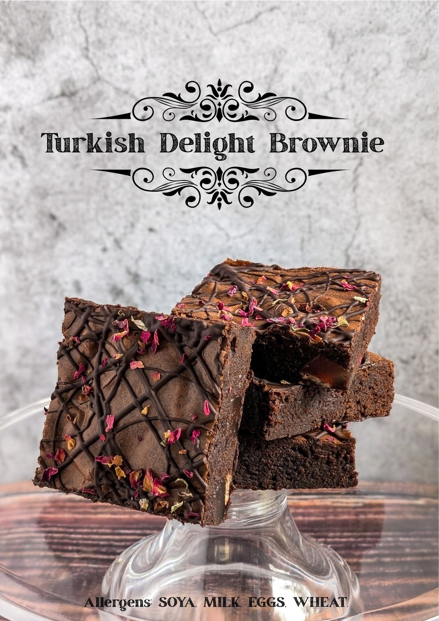 Turkish Delight Brownie - 4 pieces