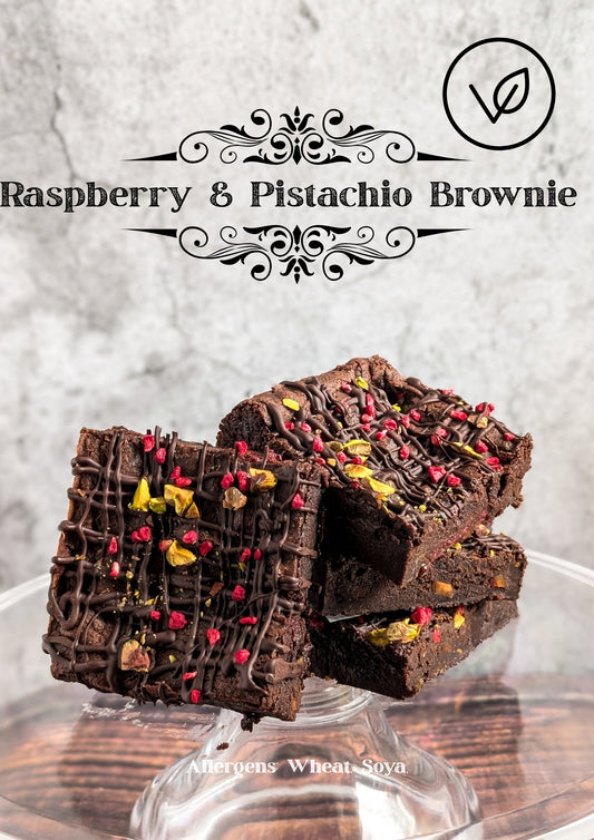 *Vegan* Raspberry & Pistachio Brownie - 2 pieces